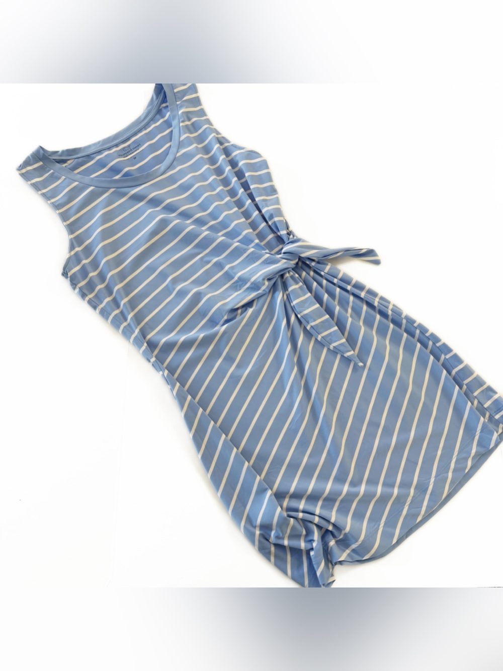 Vineyard Vines Dress Womens Medium Performance Sankaty Tie Blue White Striped